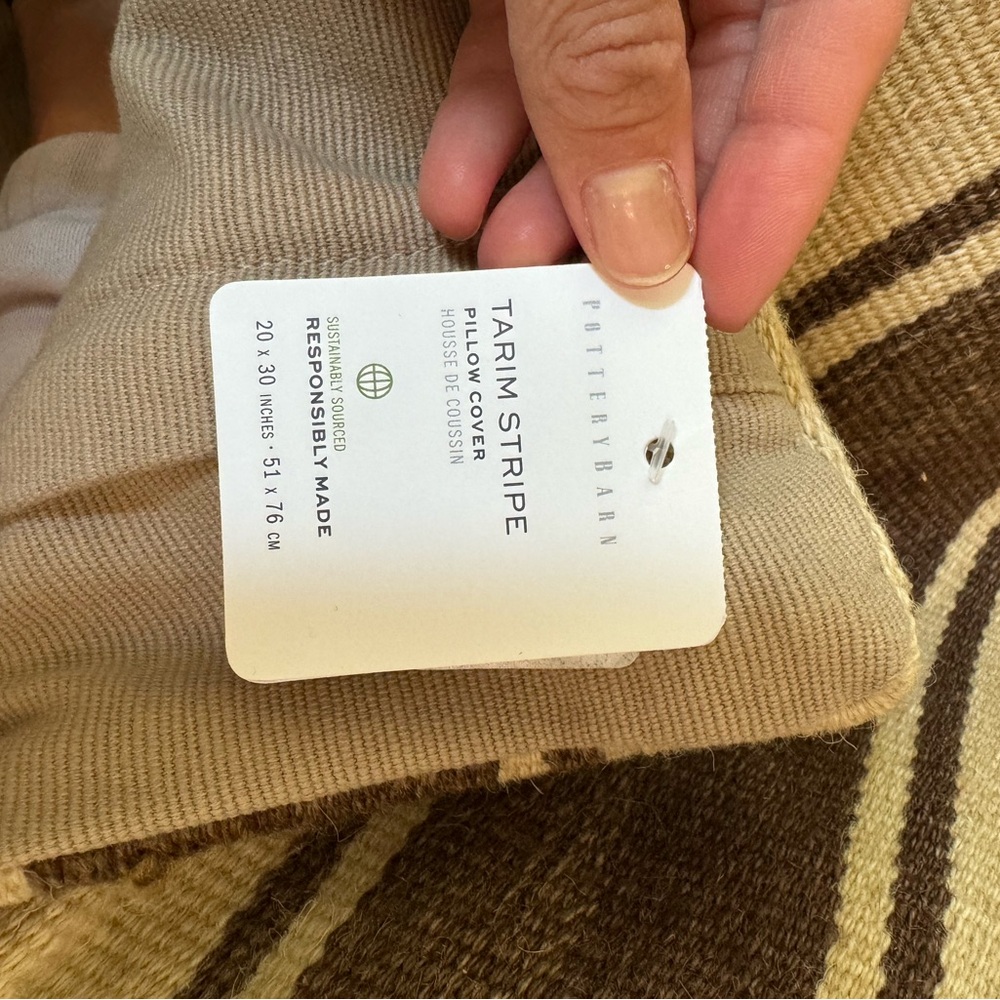 New with tags pottery barn Tarim stripe pillow covers set of 2 - Picture 2 of 2